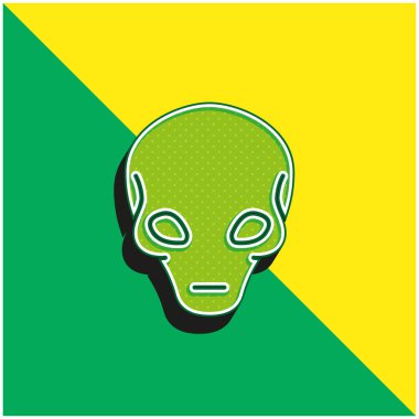 Uzaylı Yeşil ve Sarı Modern 3D vektör simgesi logosu