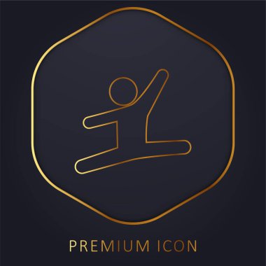 Artistic Gymnast golden line premium logo or icon clipart
