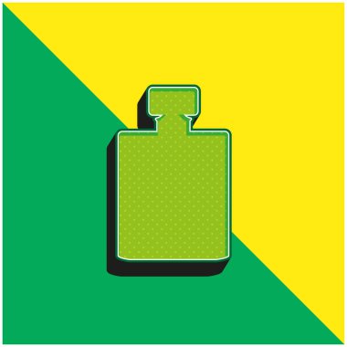 Siyah Şişe Yeşil ve sarı 3D vektör simgesi logosu