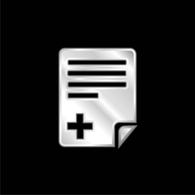 Dosya gümüş kaplamalı metalik simge ekle