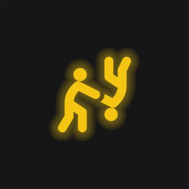 Aikido sarı parlak neon simgesi