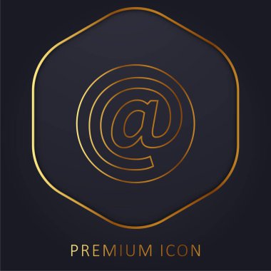 Bir Çemberin İçindeki Sembol Altın Çizgi prim logosu veya simgesi