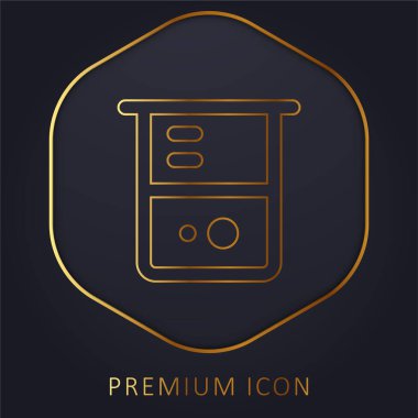 Beaker golden line premium logo or icon clipart