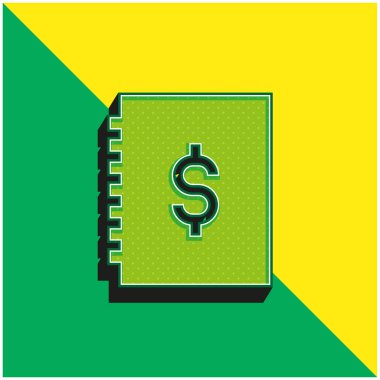 Hesap Yeşil ve Sarı modern 3d vektör simgesi logosu