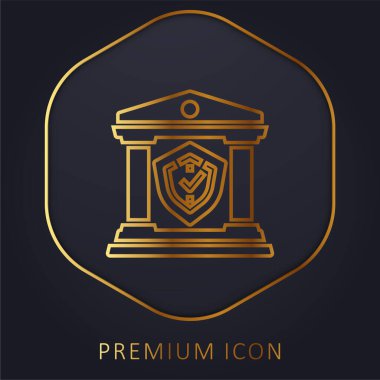 Bankacılık altın çizgisi prim logosu veya simgesi