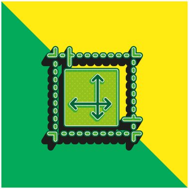 Yeşil ve sarı renkli modern 3d vektör simgesi logosu