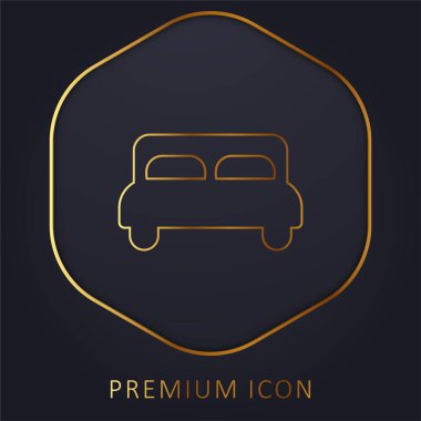 Yatak altın çizgisi prim logosu veya simgesi