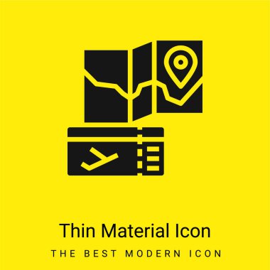 Uçak bileti Asgari parlak sarı malzeme simgesi