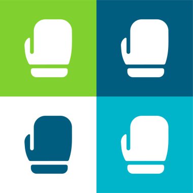 Boks Eldivenleri Düz 4 renk en küçük simge seti