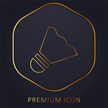 Badminton golden line premium logo or icon clipart