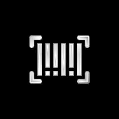 Barkod gümüş kaplama metalik simge