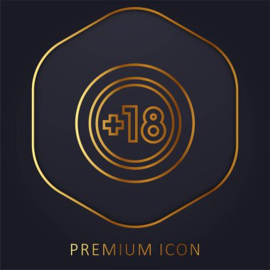 Yaş sınırı altın çizgi premium logosu veya simgesi