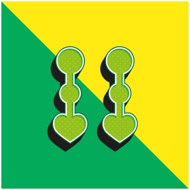 Gelin Earings Yeşil ve Sarı 3D vektör simgesi logosu