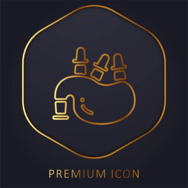 Bagpipe golden line premium logo or icon clipart
