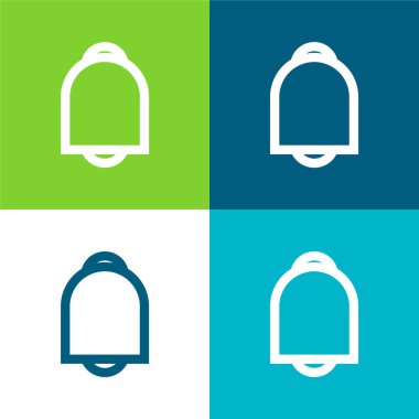 Çan Ana Hattı Düz 4 renk minimal simgesi seti