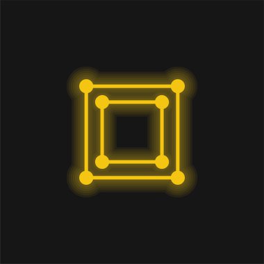 Bounding Box yellow glowing neon icon clipart