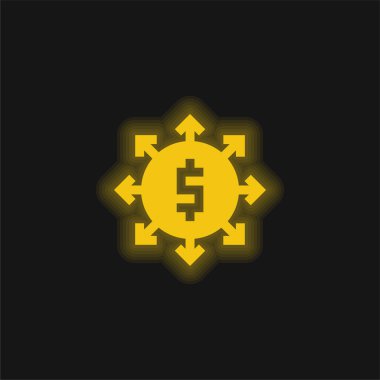 Bağ Pazarlama sarı parlak neon simgesi