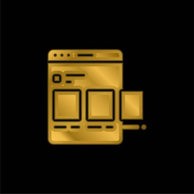 Altın kaplamalı metalik simge veya logo vektörü