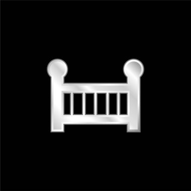 Baby Cot gümüş kaplama metalik simge