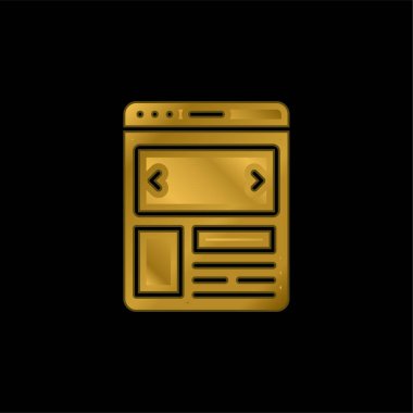 Altın kaplamalı metalik simge veya logo vektörü