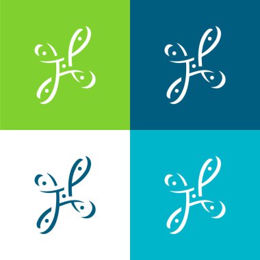 Bangalore Metro Logosu Düz 4 renk en az simge seti