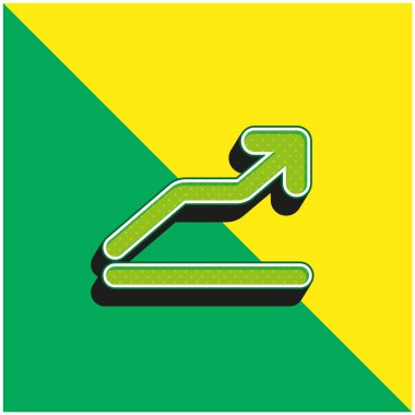 Çizgi Grafik Sembolü Yeşil ve Sarı Modern 3d vektör logosu yükseliyor