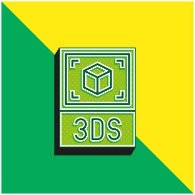 3ds Yeşil ve Sarı modern 3d vektör simgesi logosu