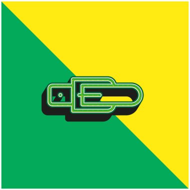 Kemer Yeşil ve Sarı Modern 3D vektör simgesi logosu