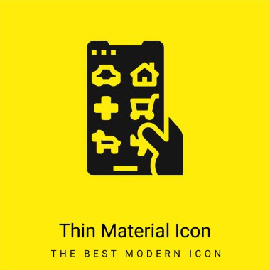Applications minimal bright yellow material icon clipart