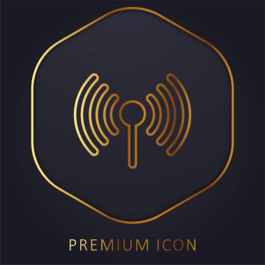 Anten altın çizgi prim logosu veya simgesi
