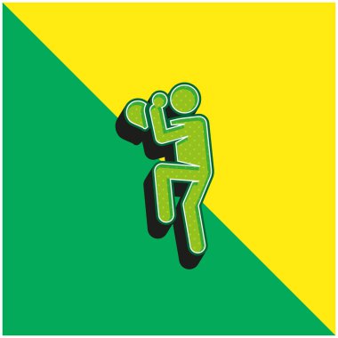 Baseball Player Green and yellow modern 3d vector icon logo clipart