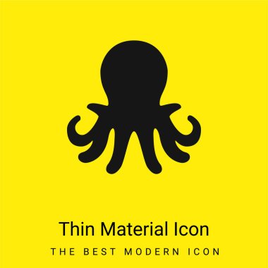 Aquarium Octopus minimal bright yellow material icon clipart