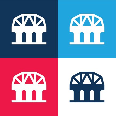 Köprü mavi ve kırmızı dört renk en küçük simge kümesi