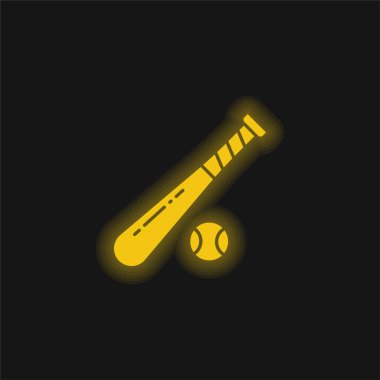 Beyzbol sarısı parlayan neon simgesi