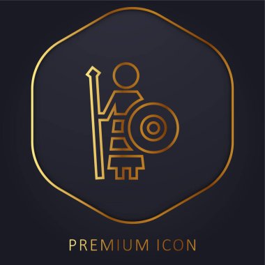 Athena altın çizgi premium logosu veya simgesi