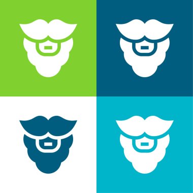 Sakal Düz 4 renk simgesi seti