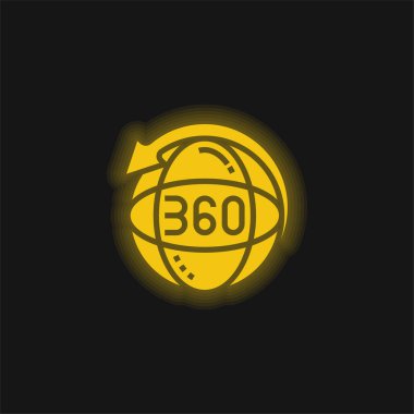 360 sarı parlak neon simgesi