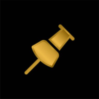 Eklenti altın kaplama metalik simge veya logo vektörü