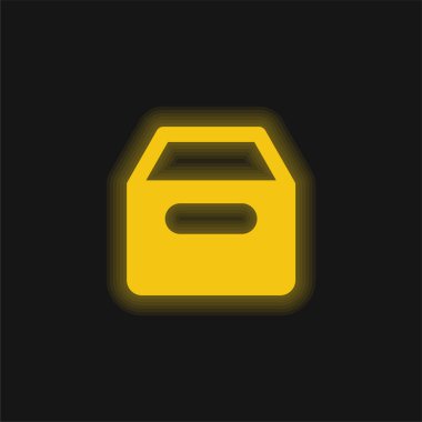Arşiv sarı parlak neon simgesi