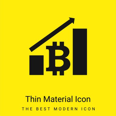 Bitcoin Grafiği Yukarı Ok ile en az parlak sarı malzeme simgesi