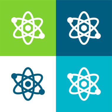 Atom Düz 4 renk en küçük simge kümesi