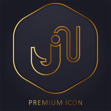Bait golden line premium logo or icon clipart