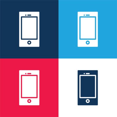 Apple İpod mavi ve kırmızı dört renk minimal simge kümesi