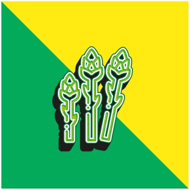 Kuşkonmaz Yeşil ve sarı modern 3d vektör simgesi logosu