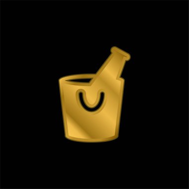 Alkol altın kaplama metalik simge veya logo vektörü