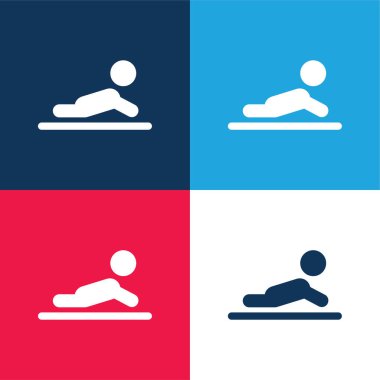 Bebek mavisi ve kırmızı dört renk simgesi seti