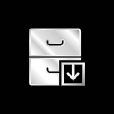 Gümüş kaplama metalik simgeyi arşivle