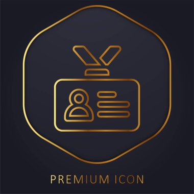 Accreditation golden line premium logo or icon clipart