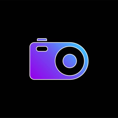 Analojik Fotoğraf Makinesi mavi gradyan vektör simgesi