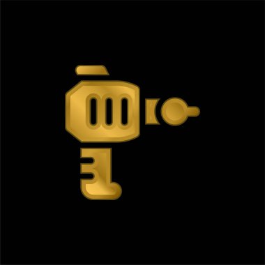Patlayıcı altın kaplama metalik simge veya logo vektörü